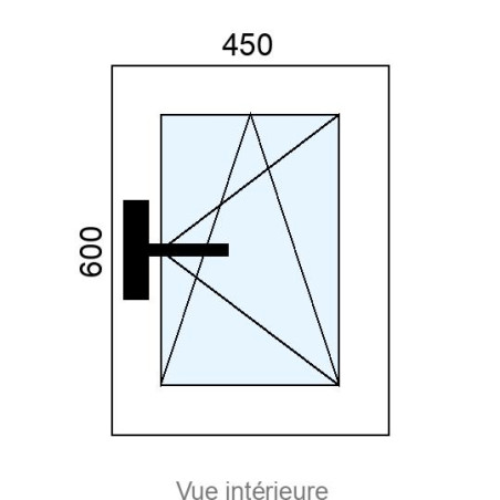 Fenêtre Alu OB 1 vantail L450 x H600