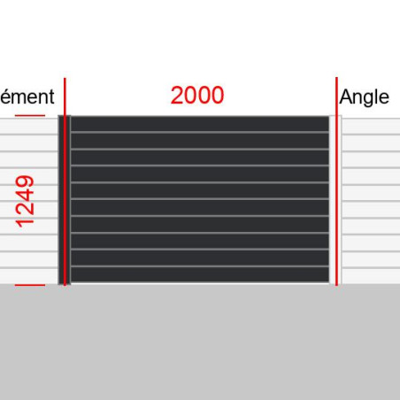Elément de clôture L2000  x  H1249