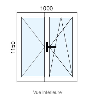 Fenêtre Alu OB 2 vantaux L1000 x H1150