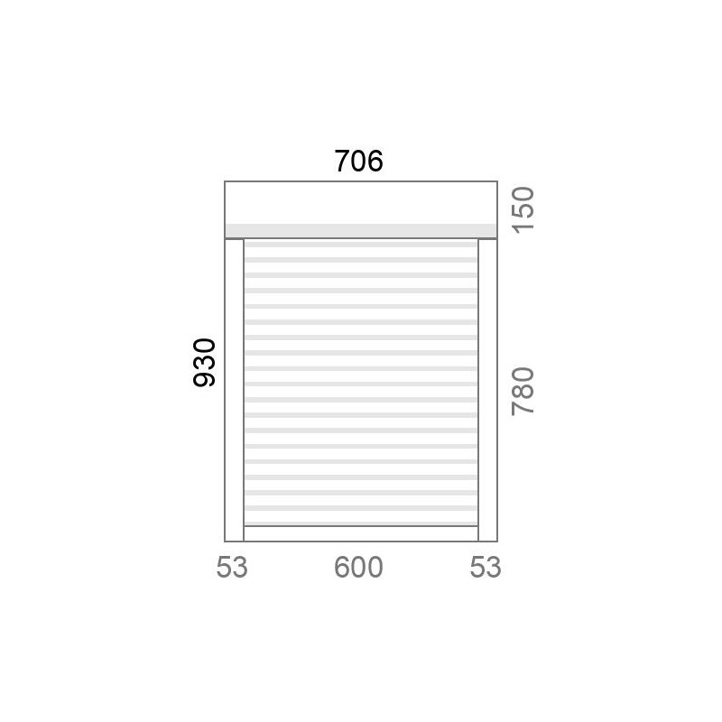 small-Volet roulant rénovation motorisé solaire radio IO RS100 L600 x H780