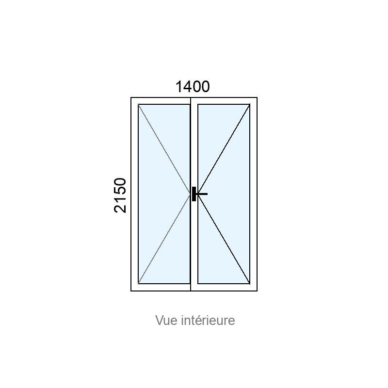 small-Porte-fenêtre Alu 2 vantaux L1400 x H2150