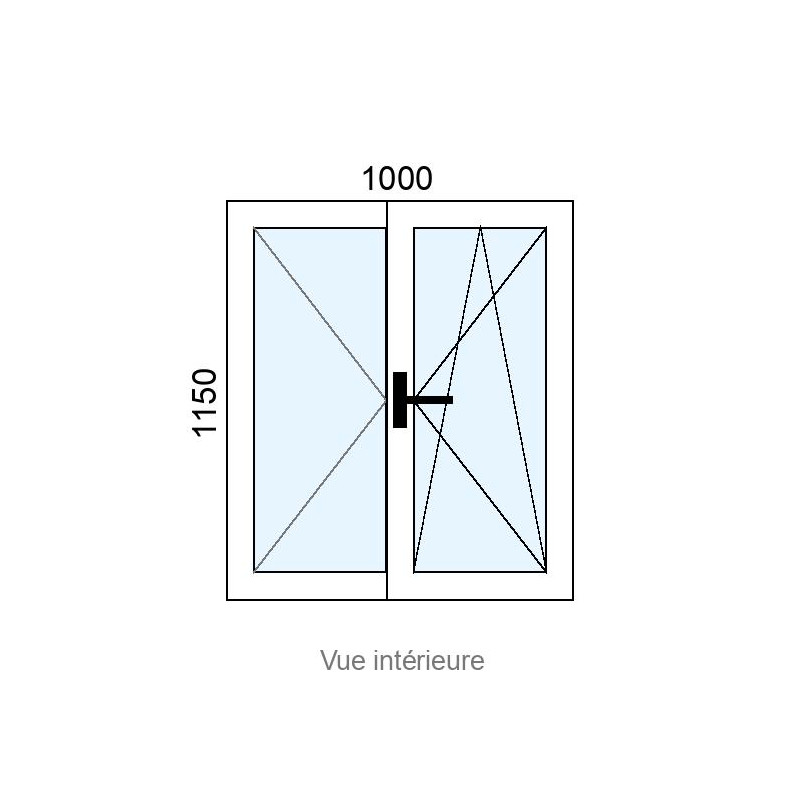 small-Fenêtre Alu OB 2 vantaux L1000 x H1150