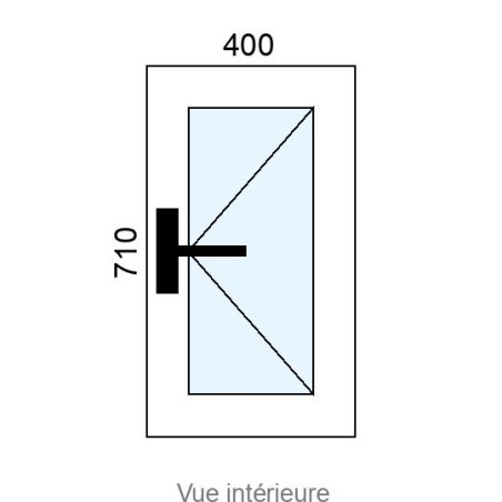 Fenêtre PVC 1 vantail L400 x H710