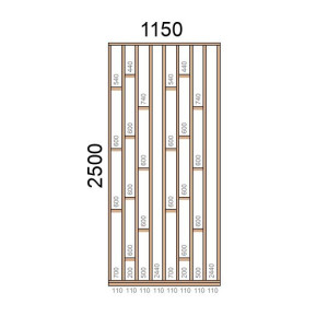 Claustra bois Modèle Intime L1150xH2500