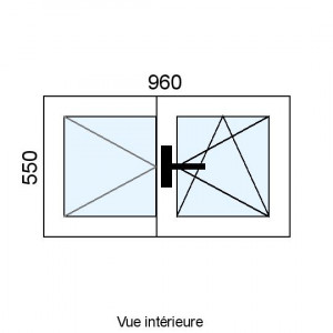 Fenêtre PVC OB 2 vantaux...