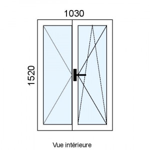 Fenêtre PVC OB 2 vantaux...