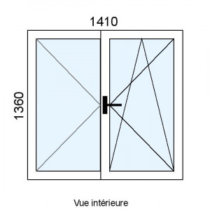 Fenêtre PVC OB 2 vantaux...