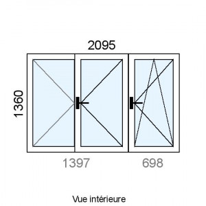 Fenêtre PVC 2 vantaux  +...