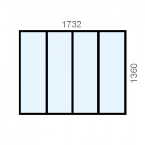 Verrière aluminium L1732 x...