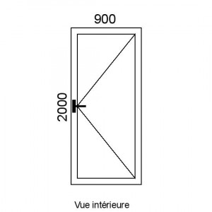 Porte de service PVC L900 x...