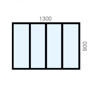 Verrière aluminium L1300 x...