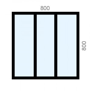 Verrière aluminium L800 x H800