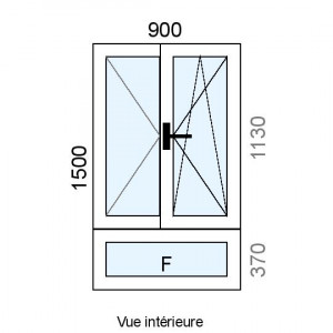 Fenêtre PVC OB 2 vantaux  +...