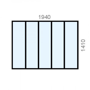 Verrière aluminium L1940 x...