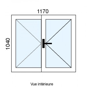 Fenêtre PVC 2 vantaux L1170...