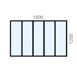 Verrière aluminium L1900 x...