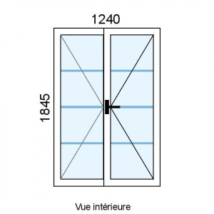 Fenêtre PVC 2 vantaux L1240...