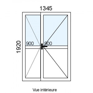 Porte-fenêtre PVC 2 vantaux...