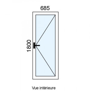 Porte-fenêtre PVC 1 vantail...