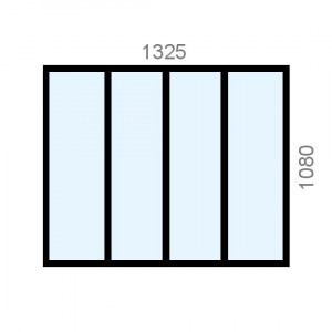 Verrière aluminium L1325 x...