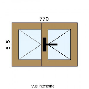 Fenêtre PVC plaxé 2 vantaux...