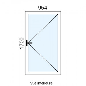 Fenêtre PVC 1 vantail L954...