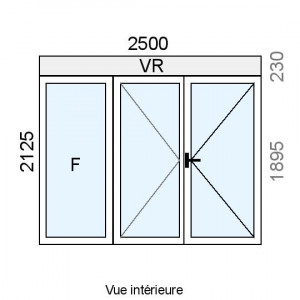 Porte-fenêtre PVC 2 vantaux...