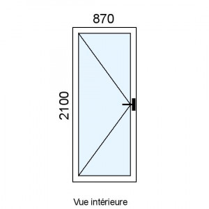 Porte-fenêtre PVC 1 vantail...