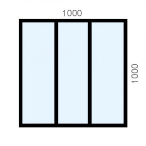 Verrière aluminium L1000 x...