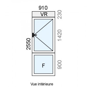 Fenêtre PVC 1 vantail  +...