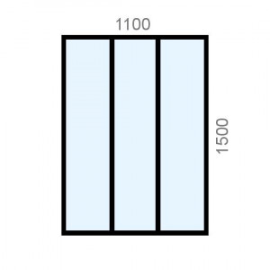 Verrière aluminium L1100 x...