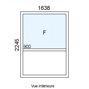 Châssis Fixe PVC L1638 x H2245