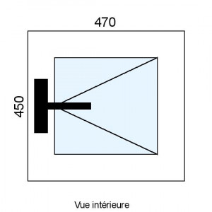 Fenêtre PVC 1 vantail L470...