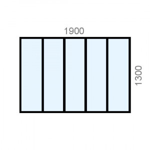 Verrière aluminium L1900 x...