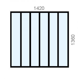 Verrière aluminium L1420 x...