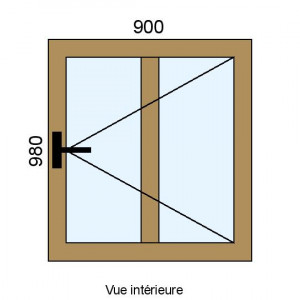 Fenêtre PVC plaxé 1 vantail...