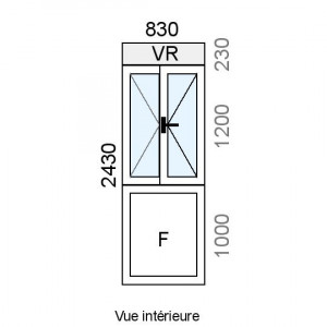 Fenêtre PVC 2 vantaux  +...