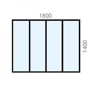 Verrière aluminium L1800 x...