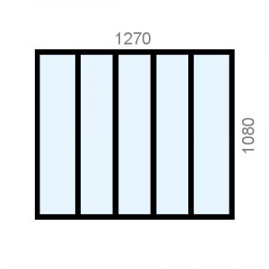 Verrière aluminium L1270 x...