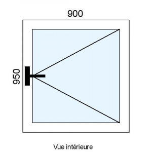 Fenêtre Alu 1 vantail L900...