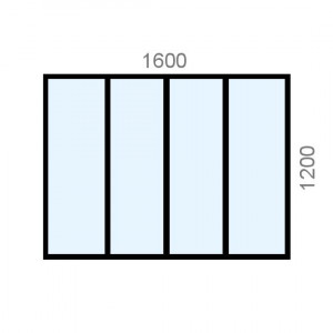 Verrière aluminium L1600 x...