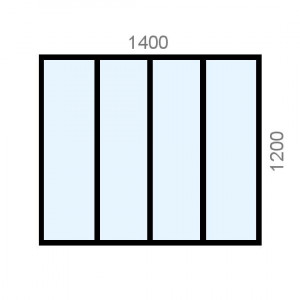 Verrière aluminium L1400 x...