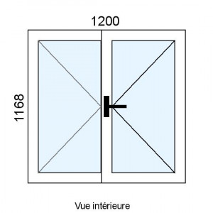 Fenêtre Alu 2 vantaux L1200...