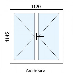 Fenêtre Alu 2 vantaux L1120...