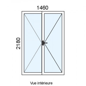 Porte-fenêtre PVC 2 vantaux...