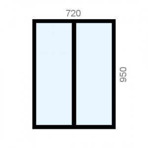 Verrière aluminium L720 x H950