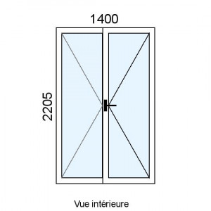 Porte-fenêtre PVC plaxé 2...