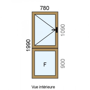 Fenêtre PVC plaxé 1 vantail...