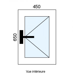 Fenêtre PVC 1 vantail L450...