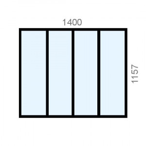 Verrière aluminium L1400 x...